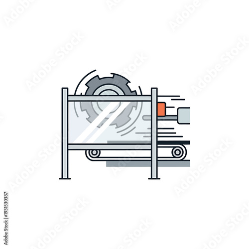 Circular Saw Blade on Table Saw Machine.