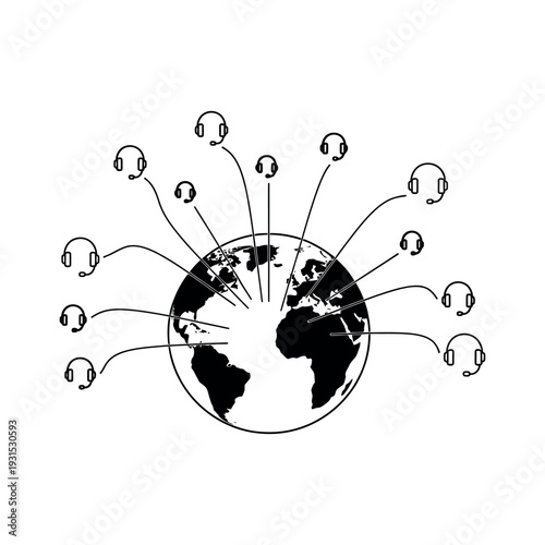 Global Network of People Around Earth.