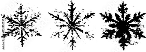 Abstract snowflake design in stencil style for winter decor