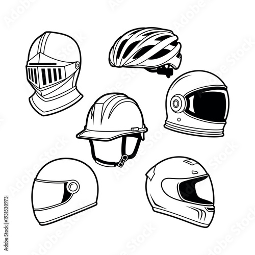 Collection of Various Helmets for Safety.