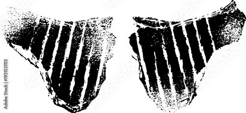 Grilled steak abstract stencil design for culinary art decor