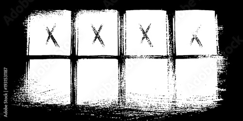 High contrast abstract x stencil design for store window display