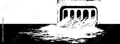 High contrast abstract storm drain swirl stencil for design projects and urban art