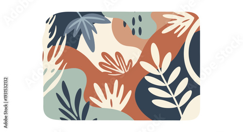 Colorful Leaf Pattern Design Element.