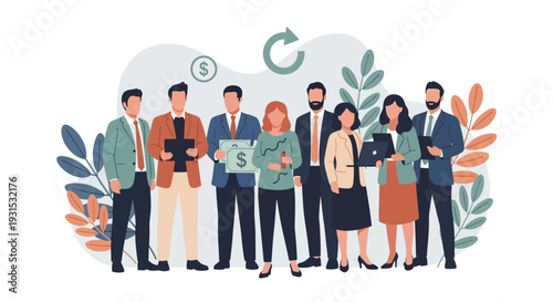 Diverse Business Professionals Standing Together.