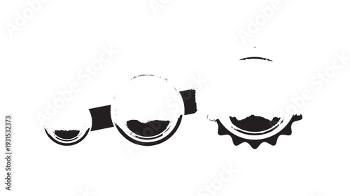 Three Gears Turning Interconnected Mechanical Parts For Industrial Concepts