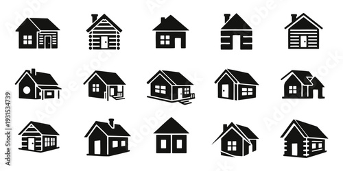 cabin icon silhouette vector illustration isolated
