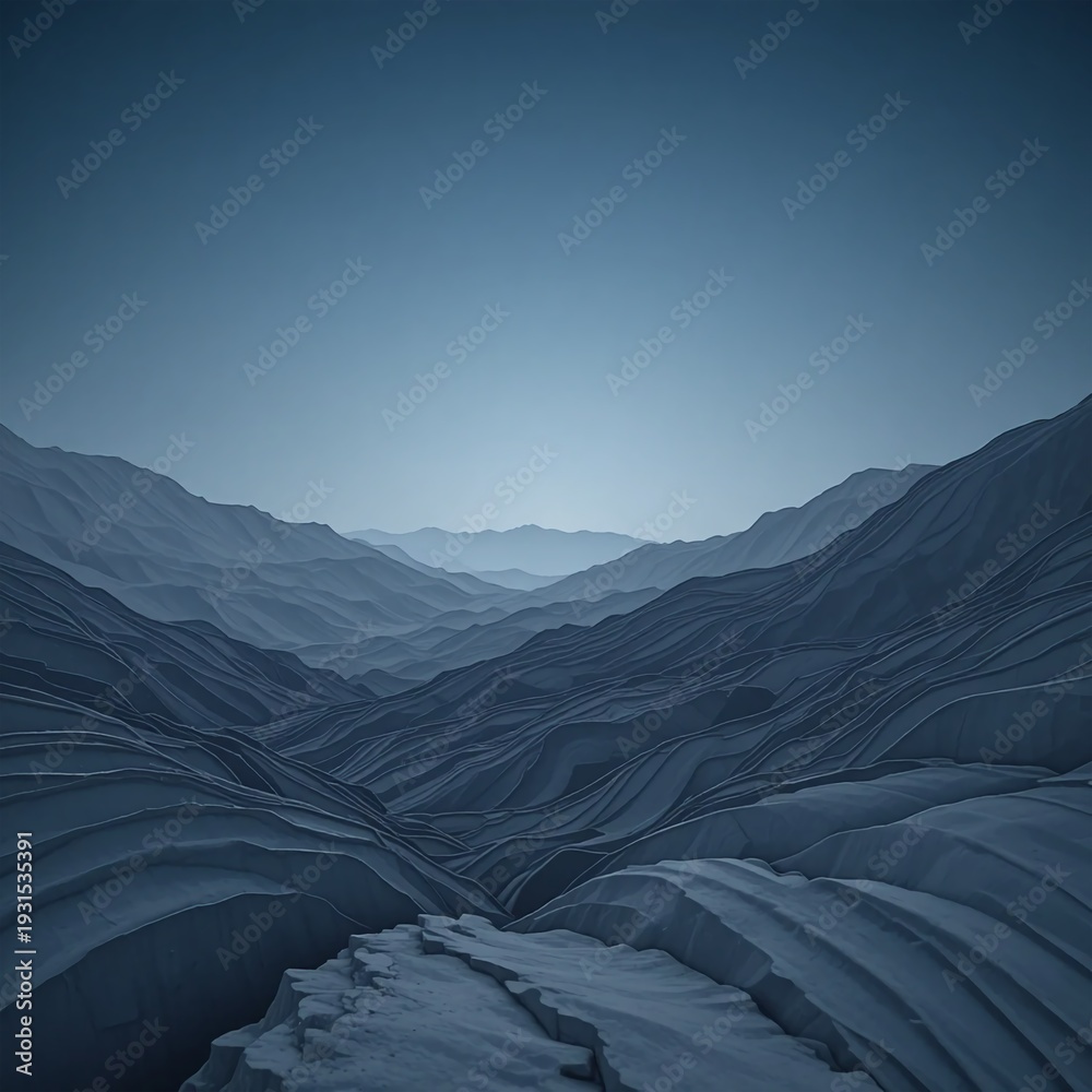 Fototapeta premium A stacked oval ripple gradient illustration background blending midnight blue into soft ash gray