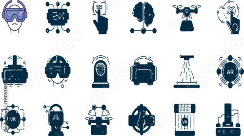 Business vector icon set for companies and finance illustrations