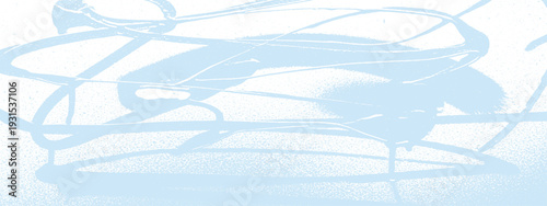 Abstract background with light blue swirling spray paint lines and splatters, modern graphic design element