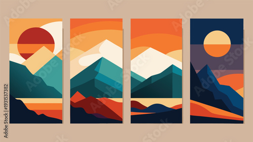 Vibrant abstract art showcasing dynamic shapes and bold colors in a modern design Vector