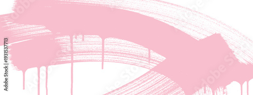 Pastel pink abstract brush stroke background with paint drips, artistic and soft