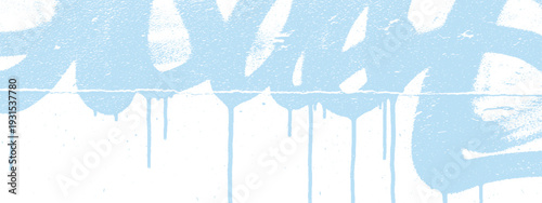 Light blue graffiti style abstract background with paint drips and spray effect