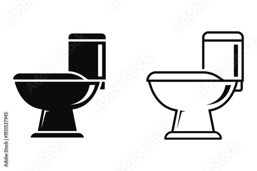 Modern Toilet Icon Bathroom Sanitary Vector Illustration