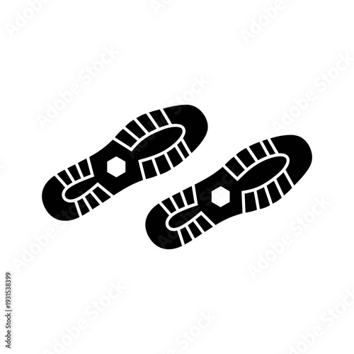 Tread marks from shoes on surface