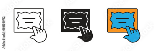 Digital Certificate with Hand Click Icon. Digital certificate icon with hand clicking representing online graduation, achievement, and professional web based certification.