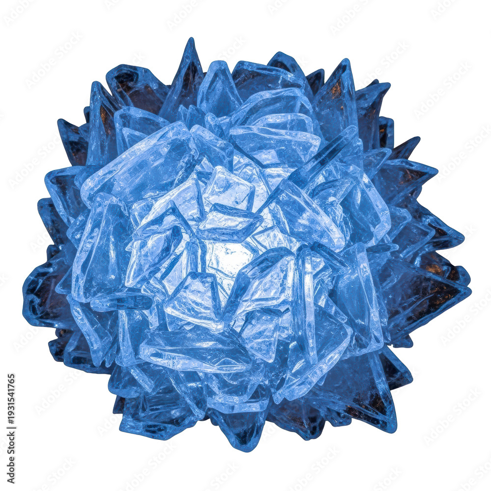 Fototapeta premium Blue crystal sphere on black background