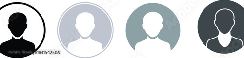 Profile icons collection, user silhouette, head shoulders view, avatar design, social media, digital interface, account symbol, person outline, vector illustration