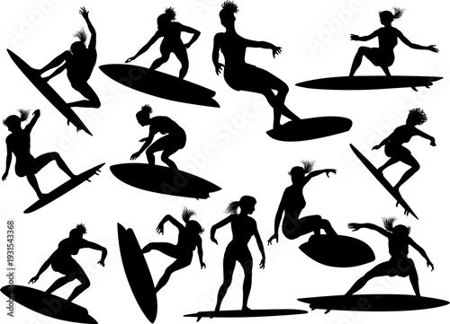 Surfer surfboard boarding f...