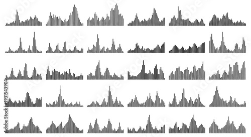 abstract sound wave audio equalizer graphics displaying dynamic digital music patterns for modern tech interface and data visualization.