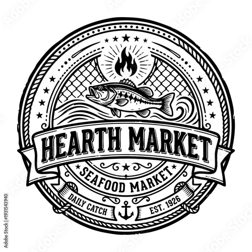 Hearth Market Seafood Logo.