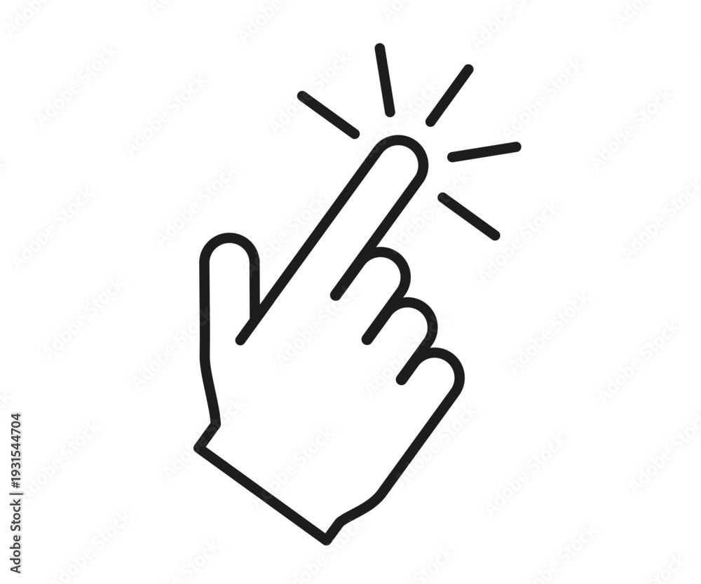 Obraz premium Click cursor icon, hand pointer, computer cursor mouse