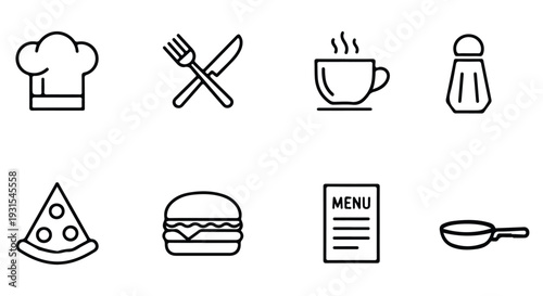 Minimalist Food and Restaurant Service Icons
