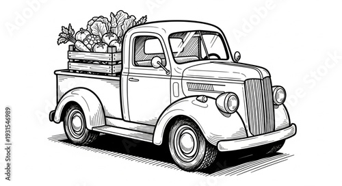 old truck vector