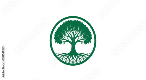 Emerald Green Stylized Tree Logo for Sustainable Brand Identity