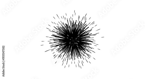 Kinetic Art Bursting Radial Fragments Silhouette for Energetic Designs. transparent.s