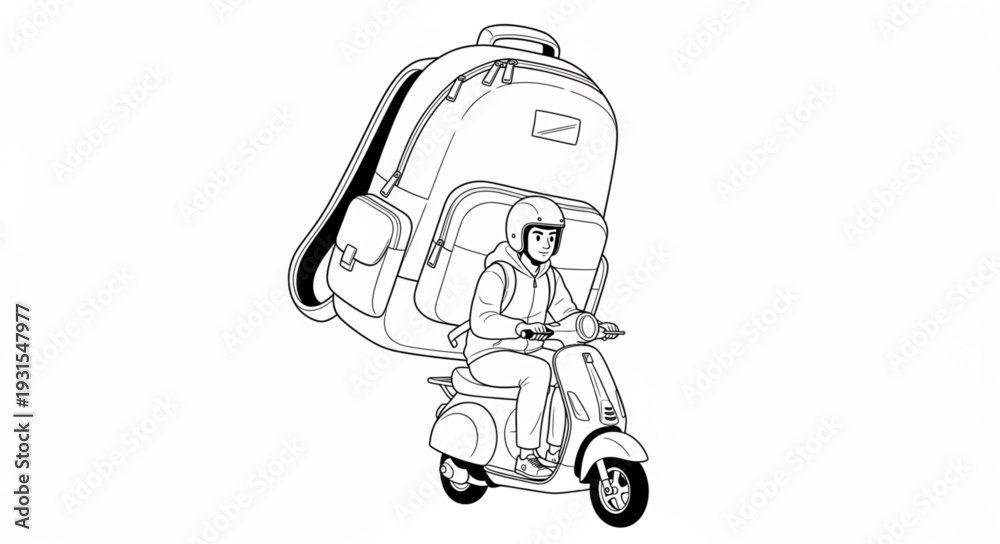 Fototapeta premium girl with a scooter
