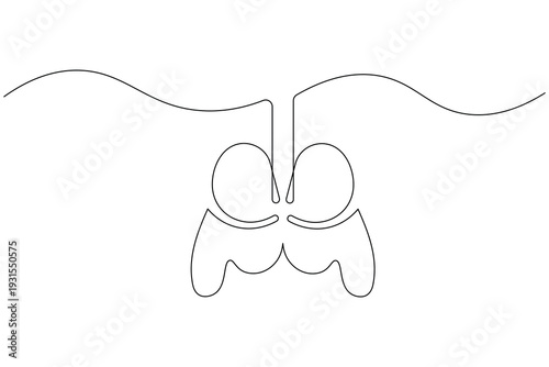 Stomach outline vector illustration in a minimalist continuous one line style

