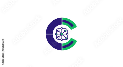 Stylized Letter C with Four Petal Design.