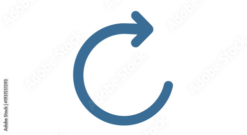 A simple blue circular arrow pointing to the right representing a cycle