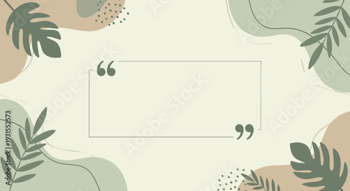 Aesthetic background with leaves and abstract shapes, perfect for quotes and design projects