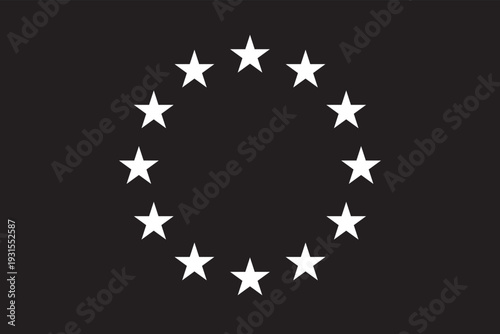 EU Flag Black and White European Union Silhouette Design