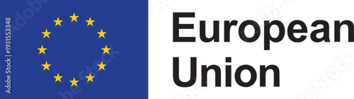The European Union (EU) Word Mark Typography Design With Flag, Vector Design Illustration