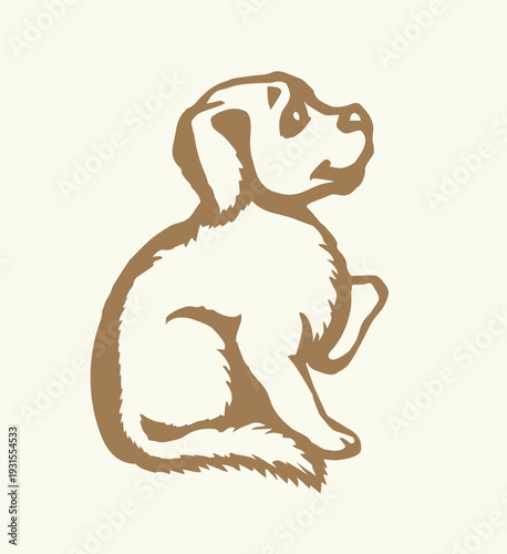 Cute small dog. Vector drawing.