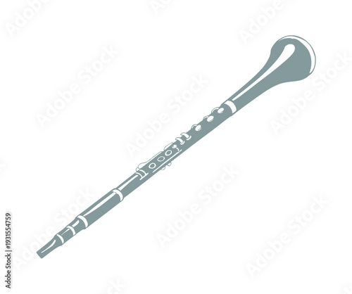 Vector line drawing of clarinet