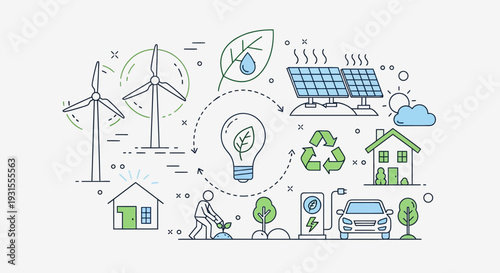 Set of 20 eco-friendly icons vector
