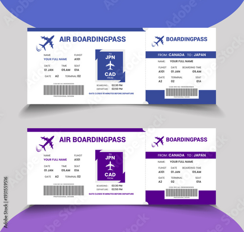 boarding pass air design concept clean modern design