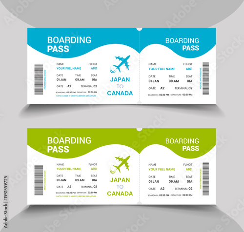 boarding pass air design concept clean modern design