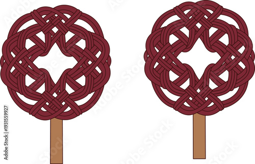Traditional Carpet Beater Illustration with Braided Wicker Design and Wooden Handle Isolated on White Background for Household Cleaning Retro Tool and Vintage Domestic Housework Vector