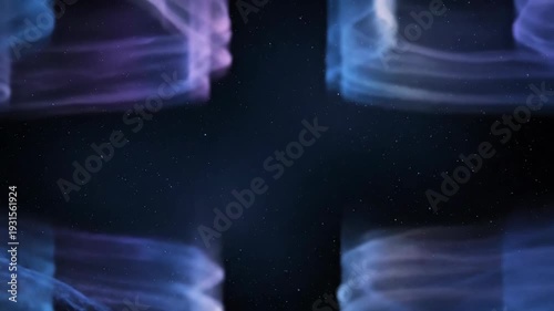 Abstract Blue Light Waves Moving Dynamically