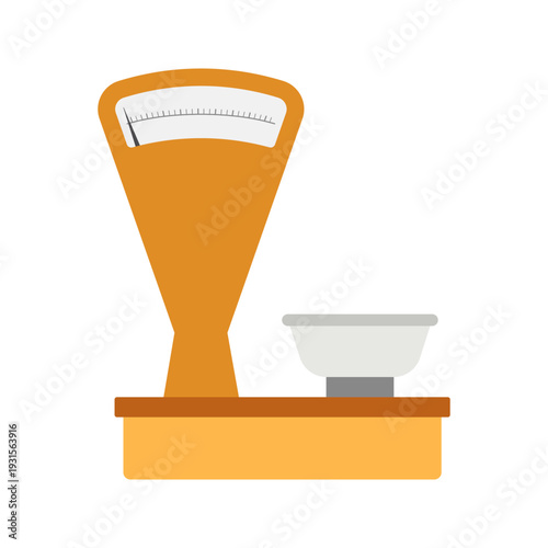 Flat Illustration Set of Weighing Scales and Measurement Devices