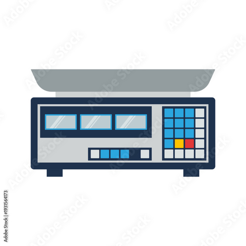 Flat Illustration Set of Weighing Scales and Measurement Devices