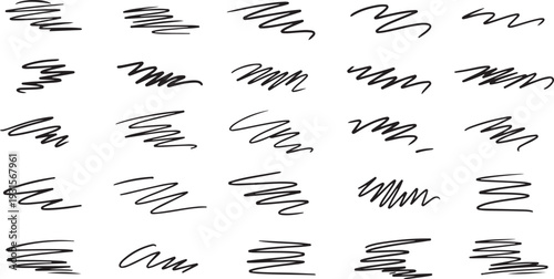 A diverse collection of unique and expressive handwritten signatures isolated on transparent background