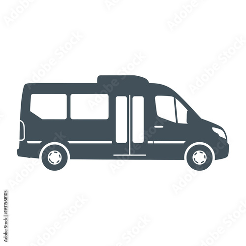 Minivan Vehicle Transportation Icon Illustration.