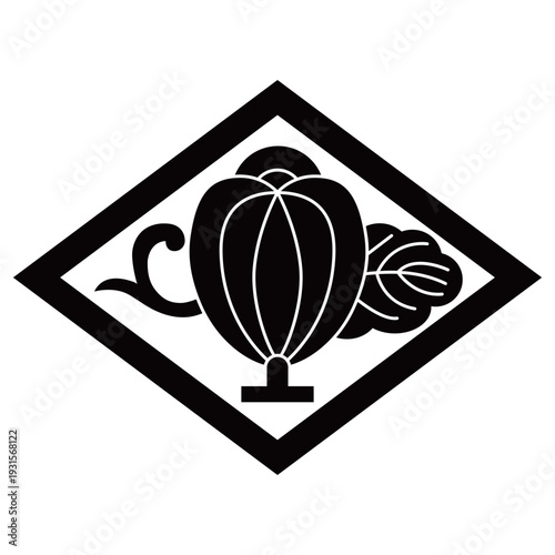 家紋です。蔓に葉付き瓜といいます。