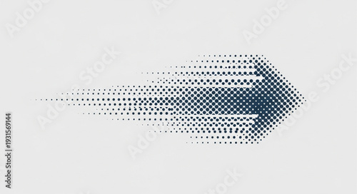 Abstract Arrow Shape Made of Dots Moving Fast.